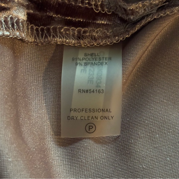 Calvin Klein Copper Brown Velvet Sheath Dress 3/4 Bell Sleeve Dress Size 12 - Picture 6 of 9